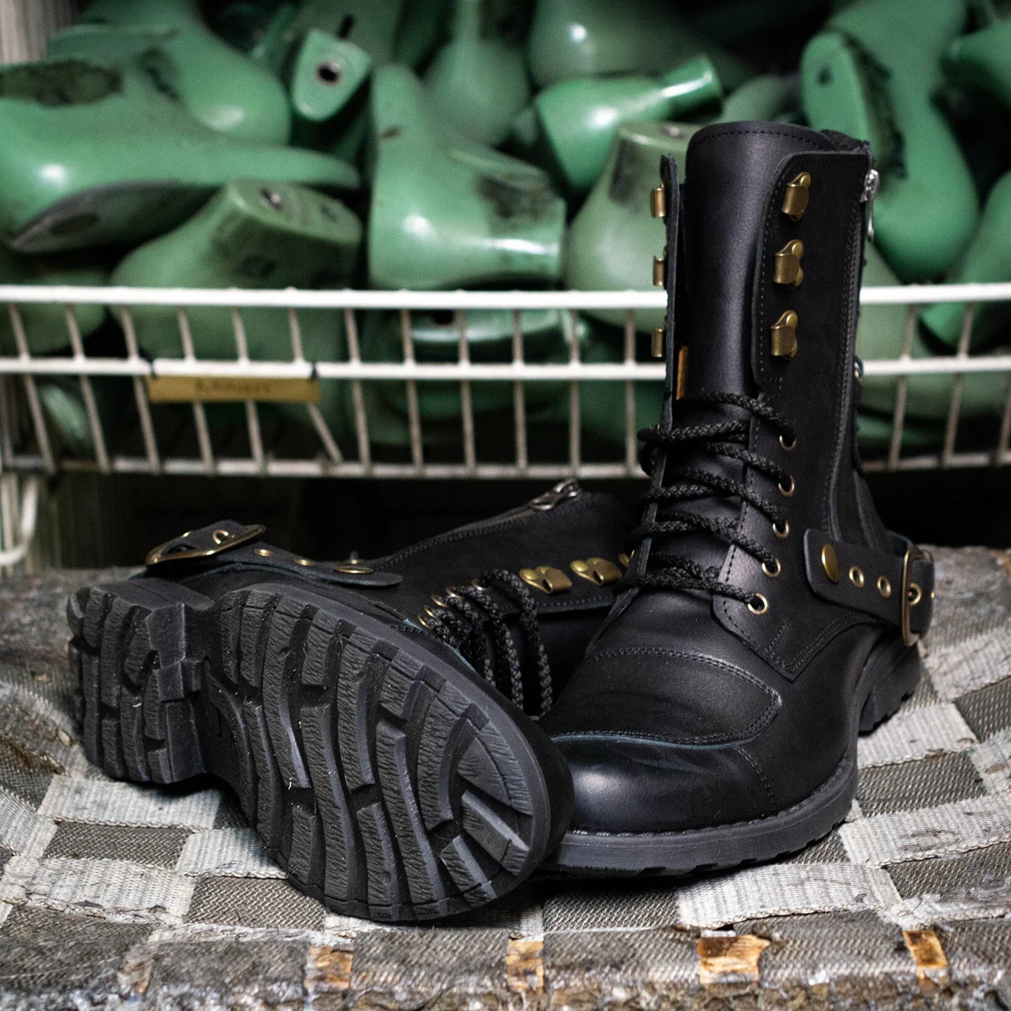 Czarne skórzane buty motocyklowe męskie – Sonny | Jordan Handmade Shoes