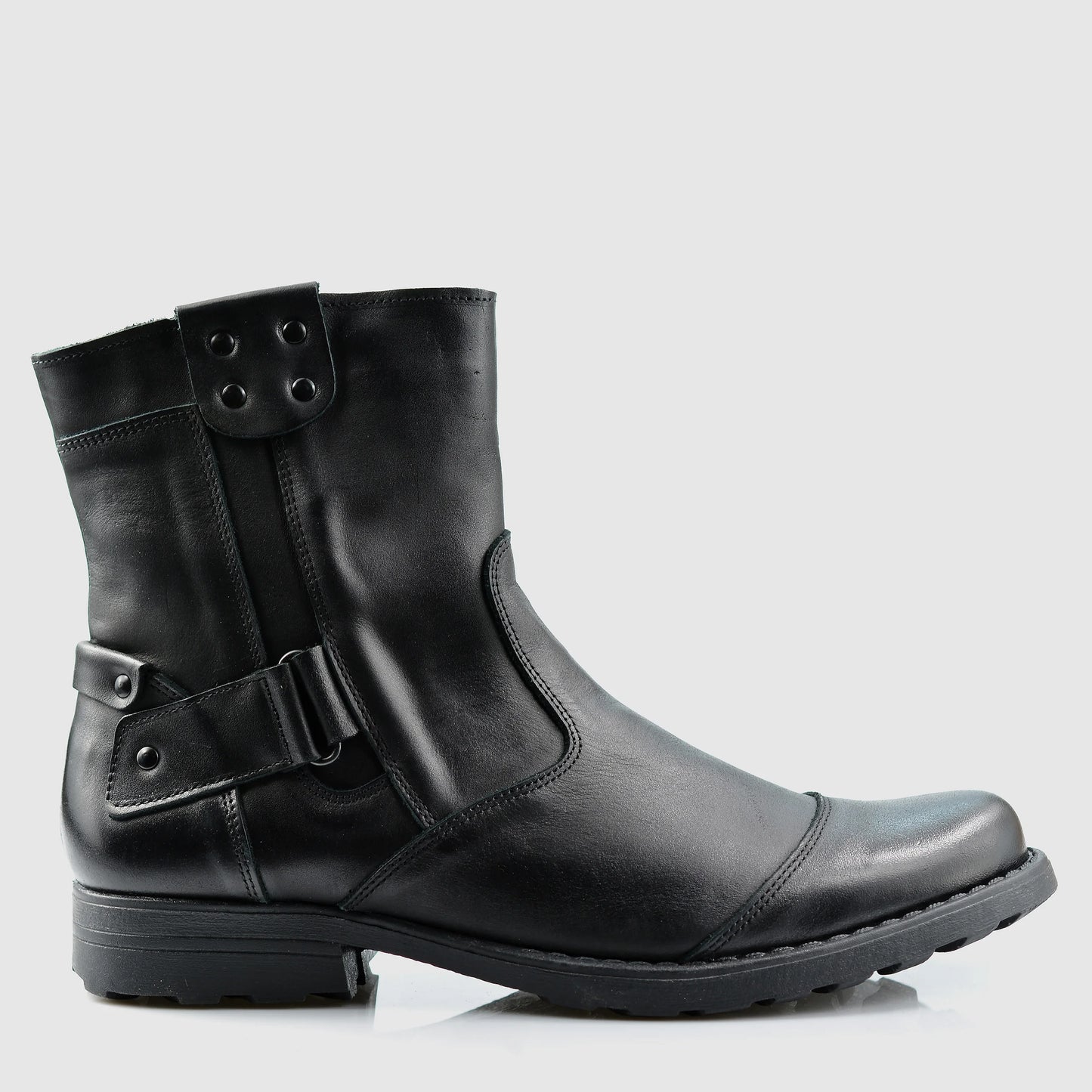 Sztyblety męskie skórzane czarne – Casual | Jordan Handmade Shoes