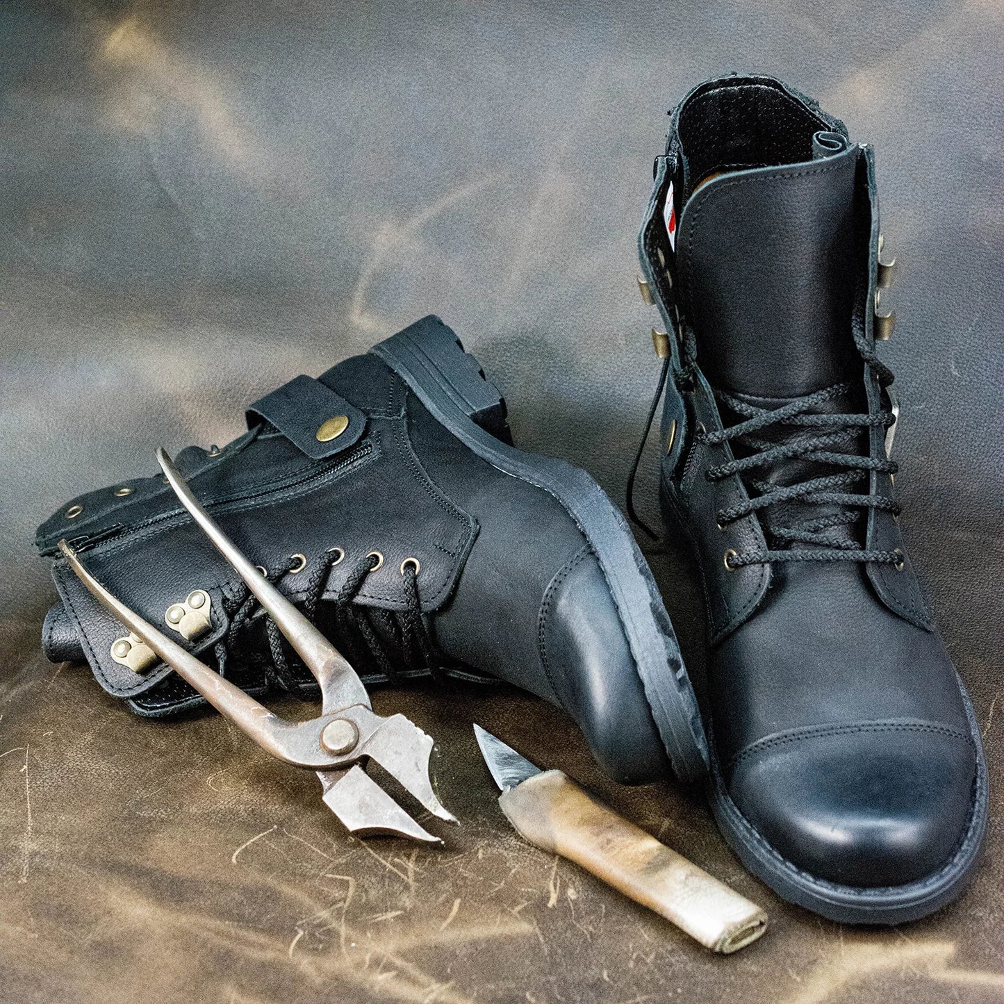 Sztyblety męskie skórzane czarne – Maron | Jordan Handmade Shoes