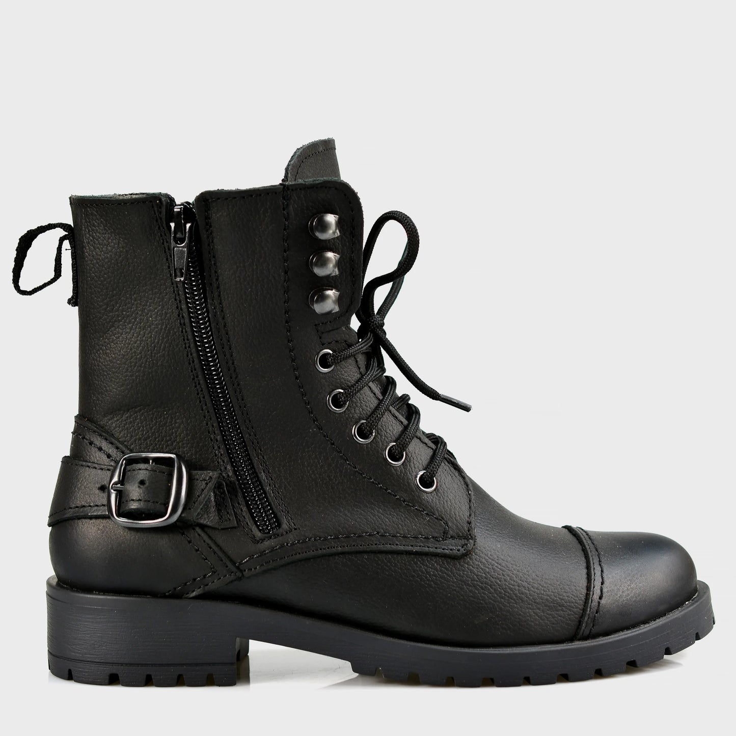 Czarne damskie skórzane botki – Alexa | Jordan Handmade Shoes