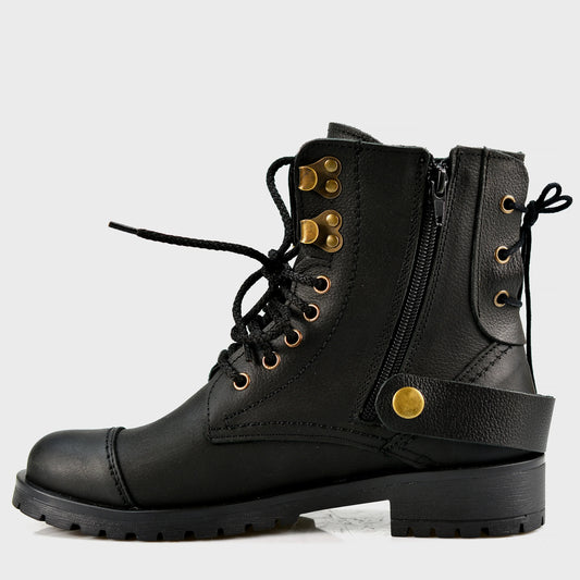 Czarne damskie skórzane botki – Mora | Jordan Handmade Shoes