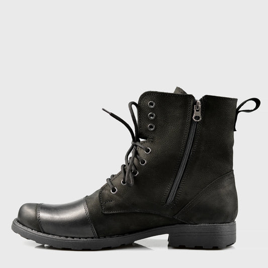 Czarne skórzane buty motocyklowe męskie – Classic | Jordan Handmade Shoes