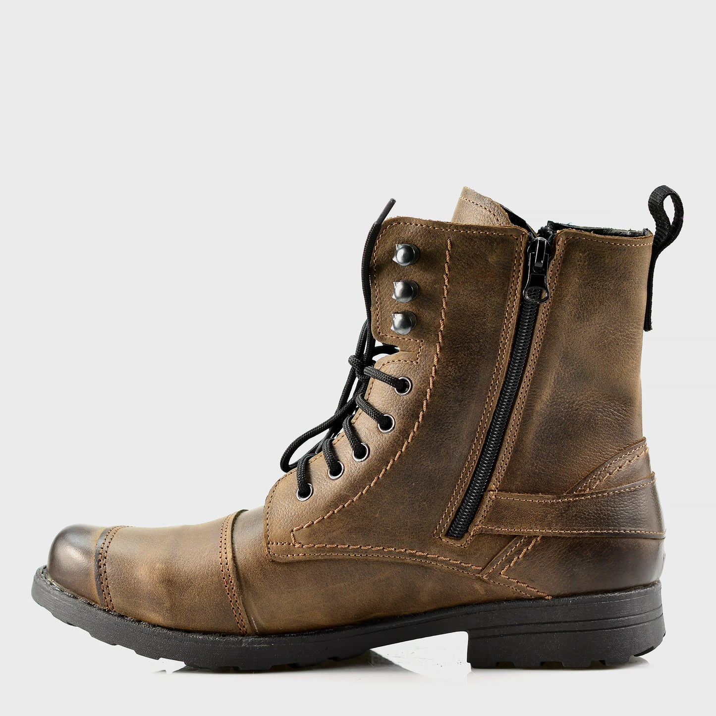 Brązowe skórzane buty motocyklowe męskie – Blake | Jordan Handmade Shoes