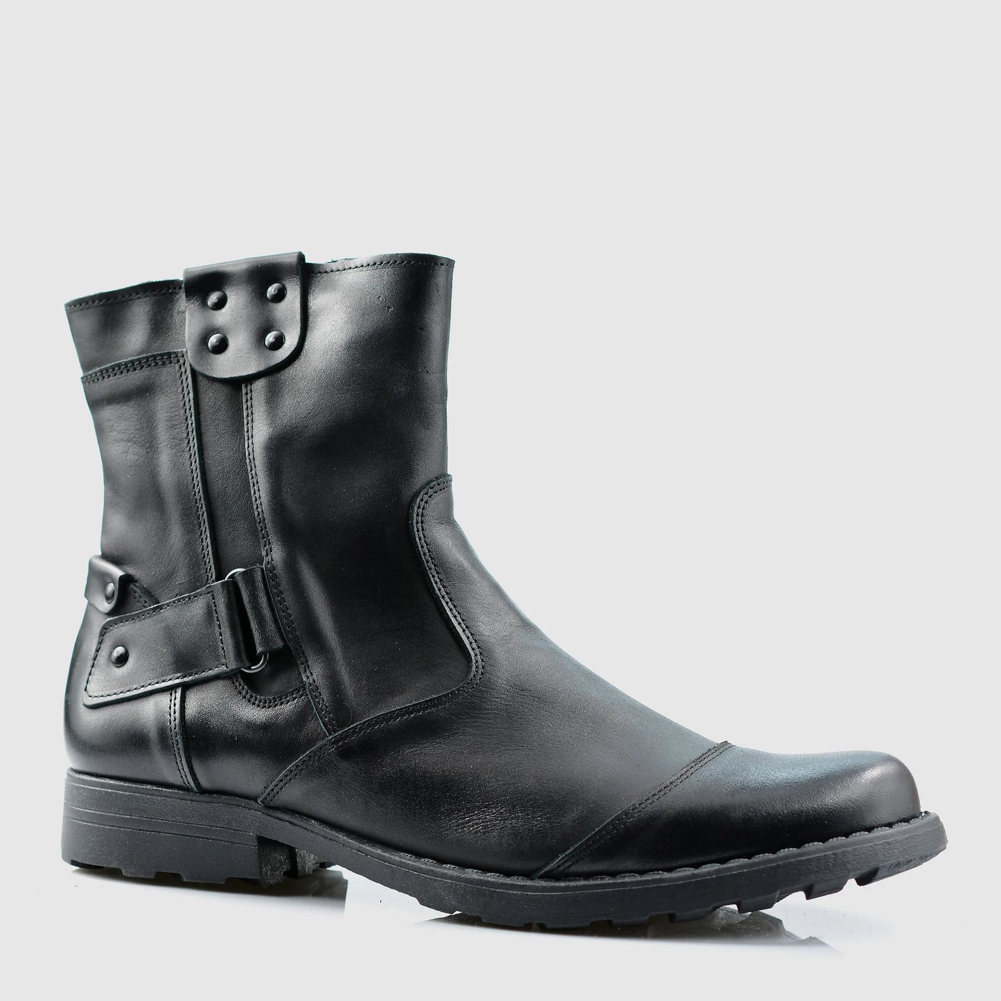 Sztyblety męskie skórzane czarne – Casual | Jordan Handmade Shoes