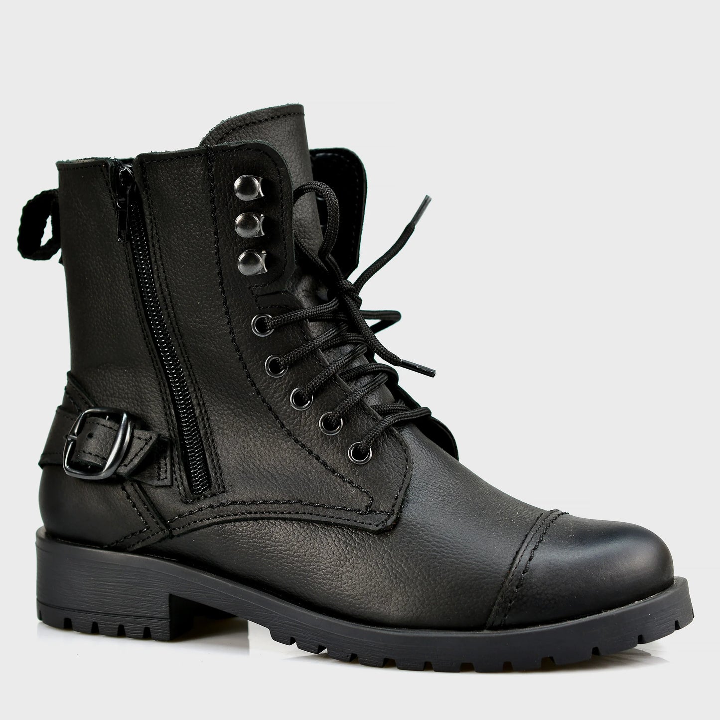 Czarne damskie skórzane botki – Alexa | Jordan Handmade Shoes