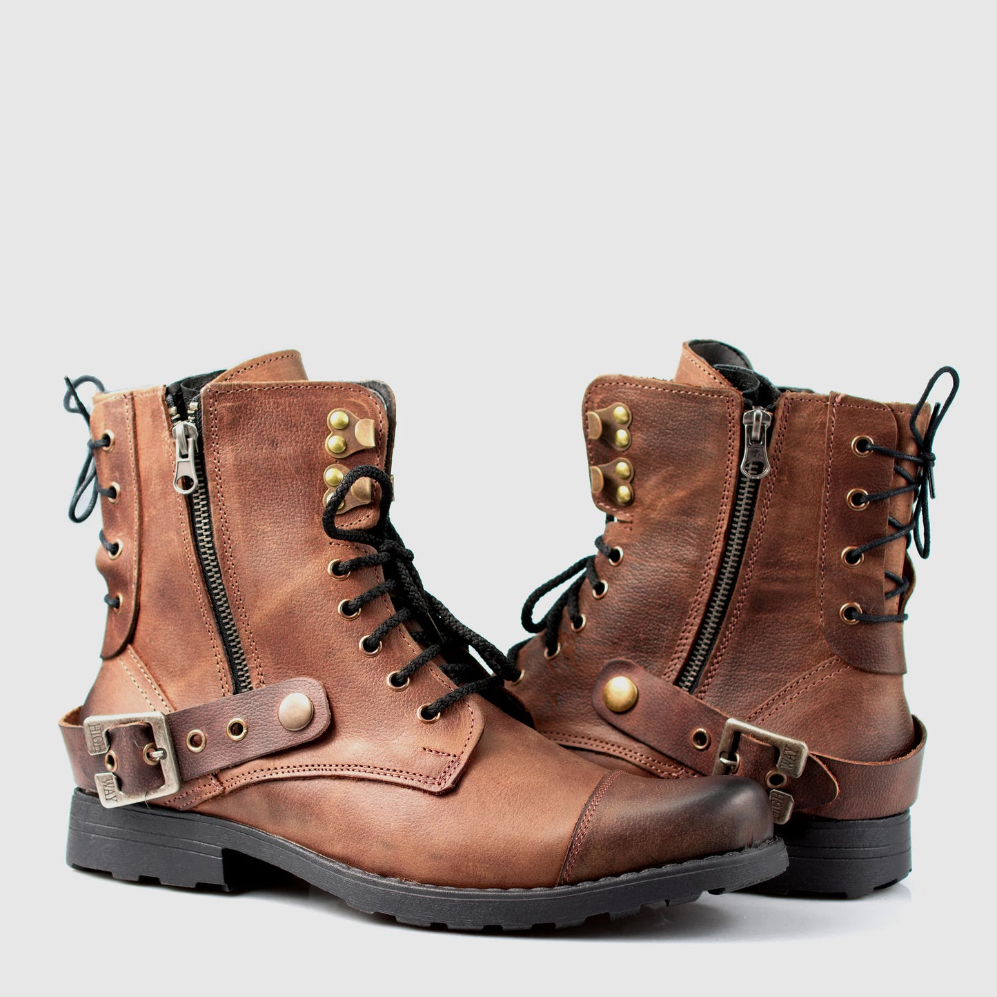 Sztyblety męskie skórzane brązowe – Maron | Jordan Handmade Shoes