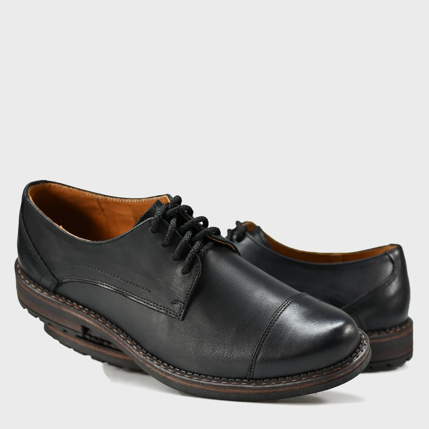 Czarne skórzane półbuty męskie – Dante | Jordan Handmade Shoes