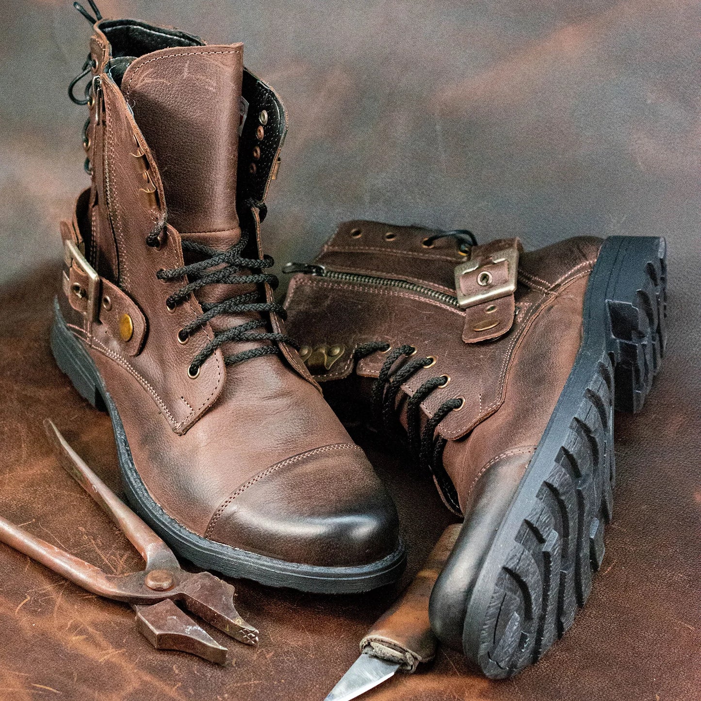 Sztyblety męskie skórzane brązowe – Maron | Jordan Handmade Shoes