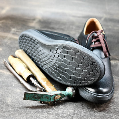 Czarne skórzane półbuty męskie – Luca | Jordan Handmade Shoes