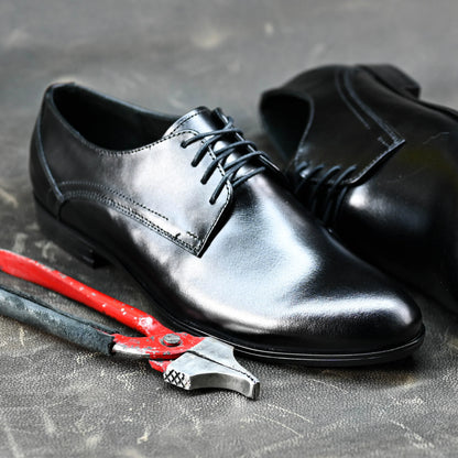 Czarne skórzane półbuty męskie – Milano | Jordan Handmade Shoes
