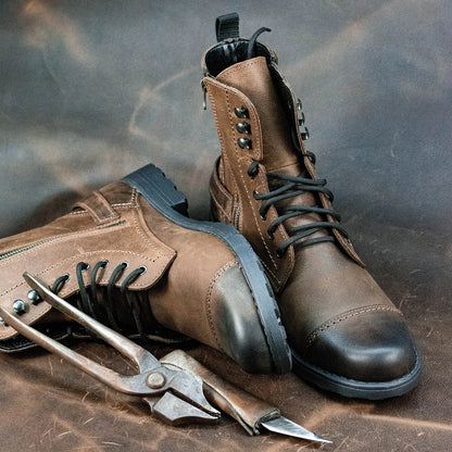 Sztyblety męskie skórzane brązowe – Alex | Jordan Handmade Shoes