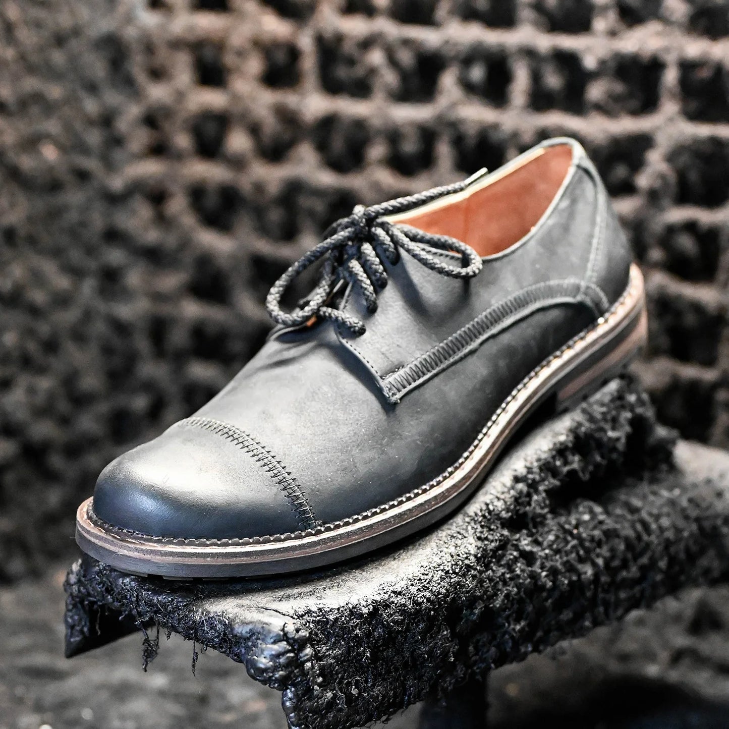 Czarne skórzane półbuty męskie – Mauro | Jordan Handmade Shoes