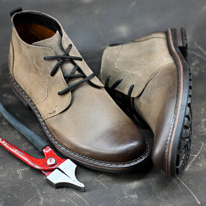 Sztyblety męskie skórzane brązowe – Hawk | Jordan Handmade Shoes