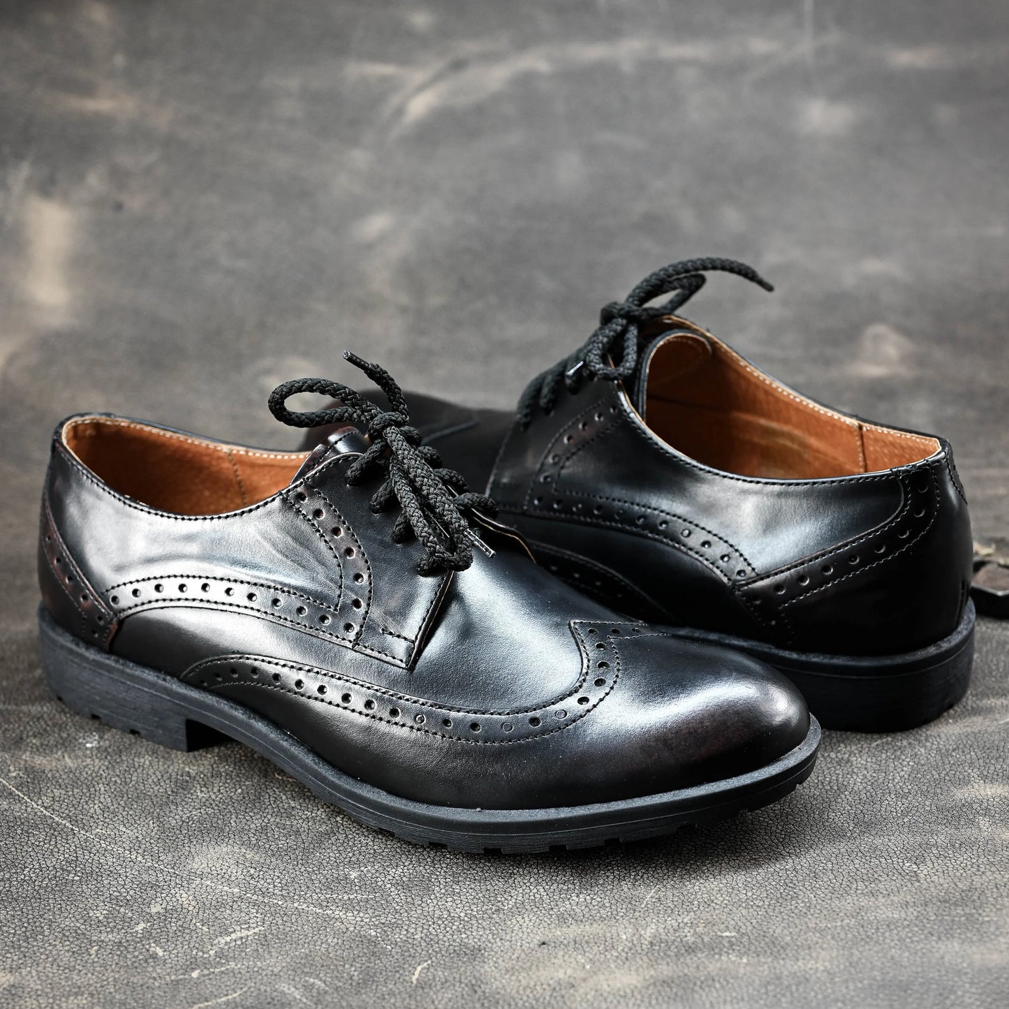 Czarne skórzane brogsy męskie – Oxford Ridge | Jordan Handmade Shoes