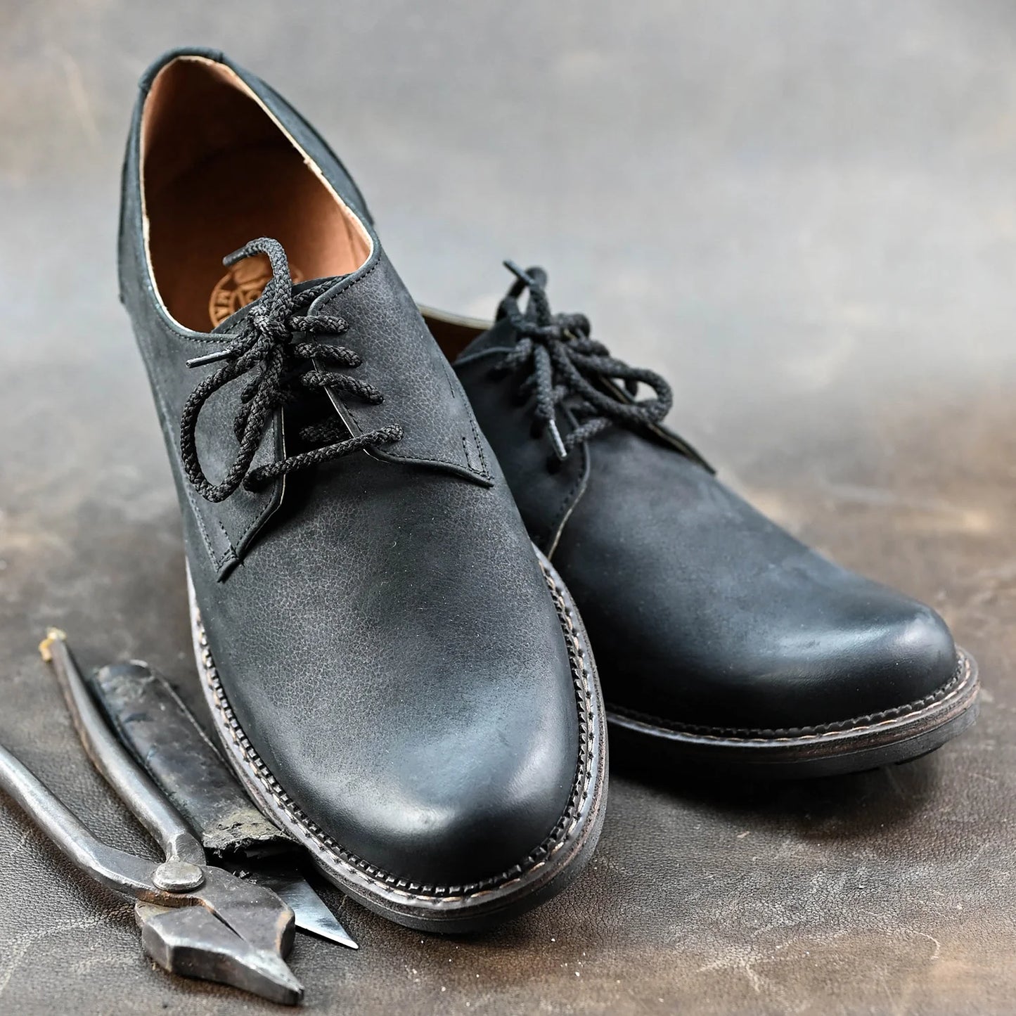 Czarne skórzane półbuty męskie – Aldo | Jordan Handmade Shoes