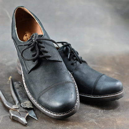 Czarne skórzane półbuty męskie – Mauro | Jordan Handmade Shoes