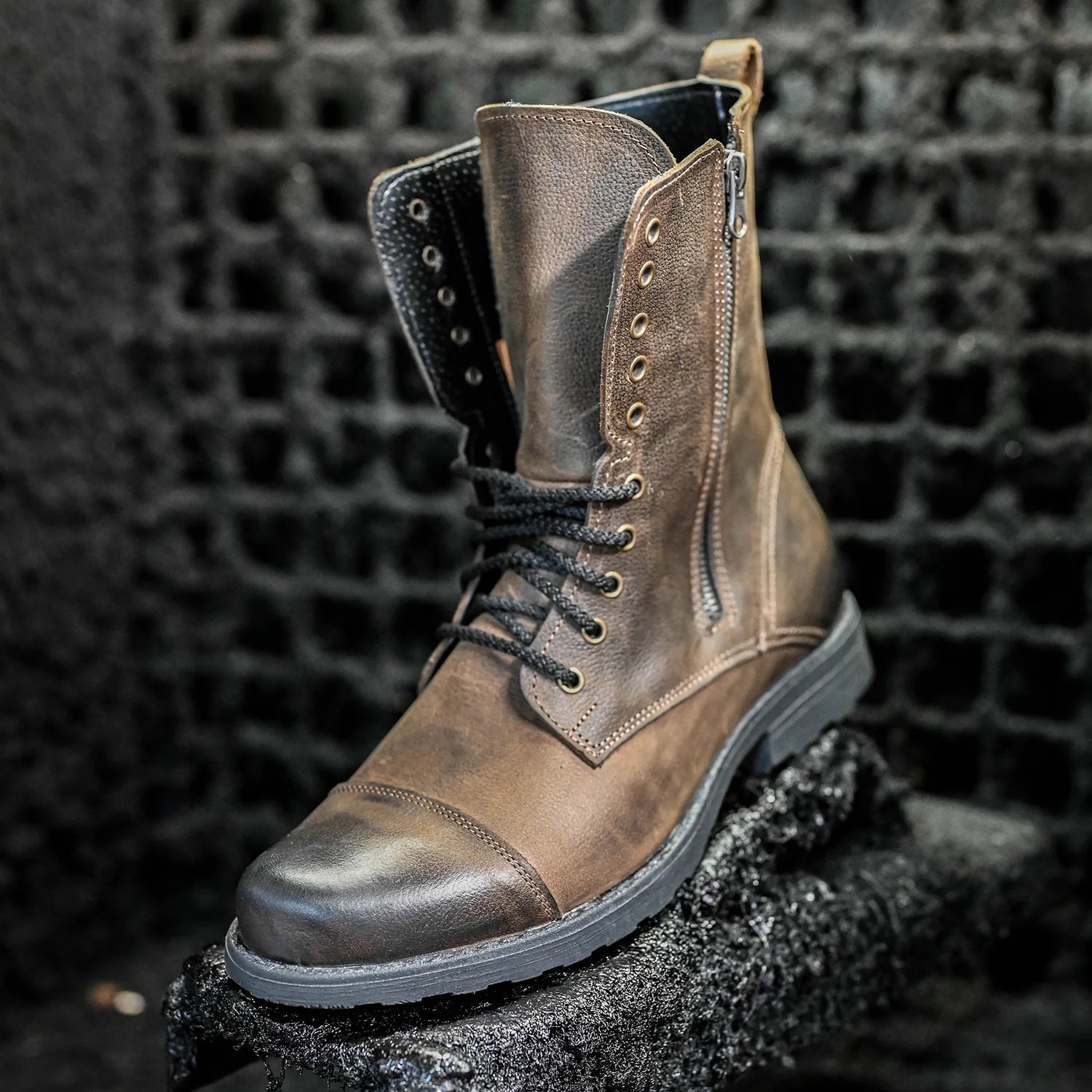 Skórzane męskie wysokie brązowe sztyblety – Landon | Jordan Handmade Shoes – zdjęcie 11