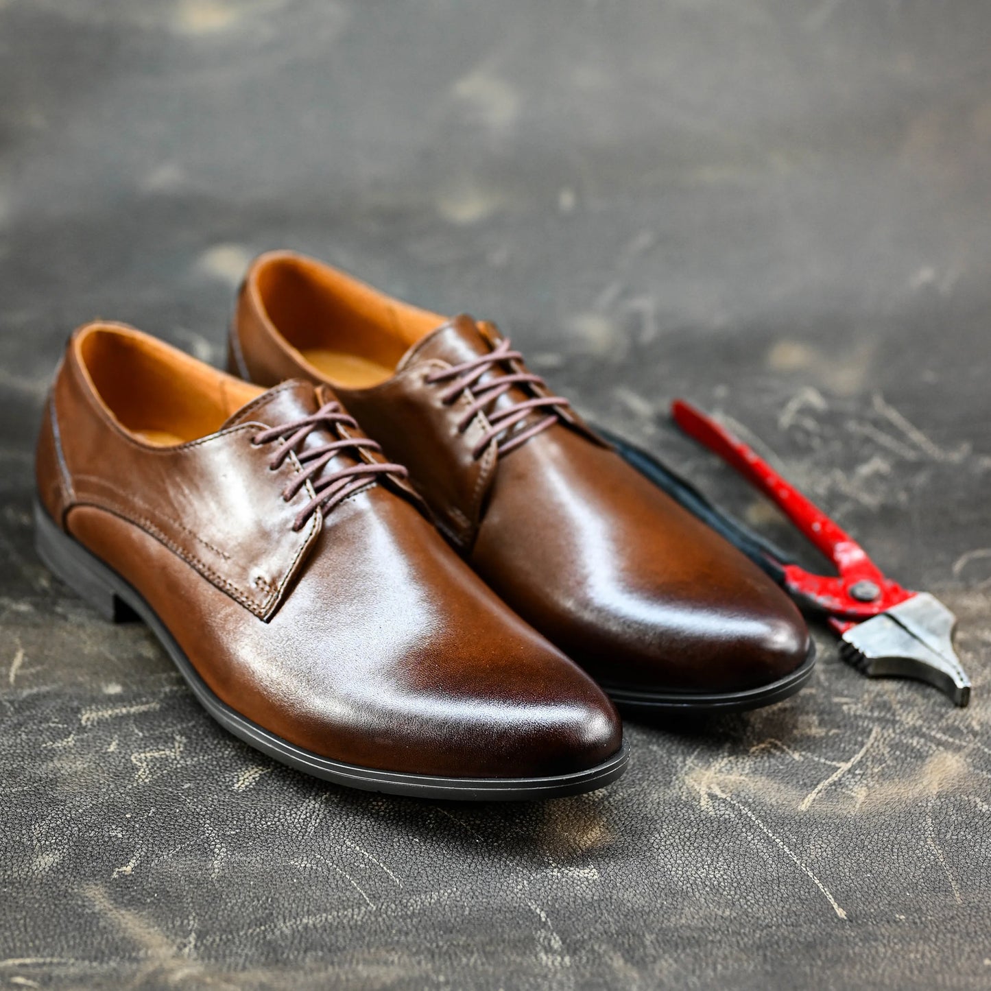 Brązowe skórzane półbuty męskie – Milano | Jordan Handmade Shoes