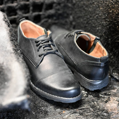 Czarne skórzane półbuty męskie – Paul | Jordan Handmade Shoes