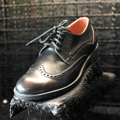 Czarne skórzane brogsy męskie – Oxford Ridge | Jordan Handmade Shoes