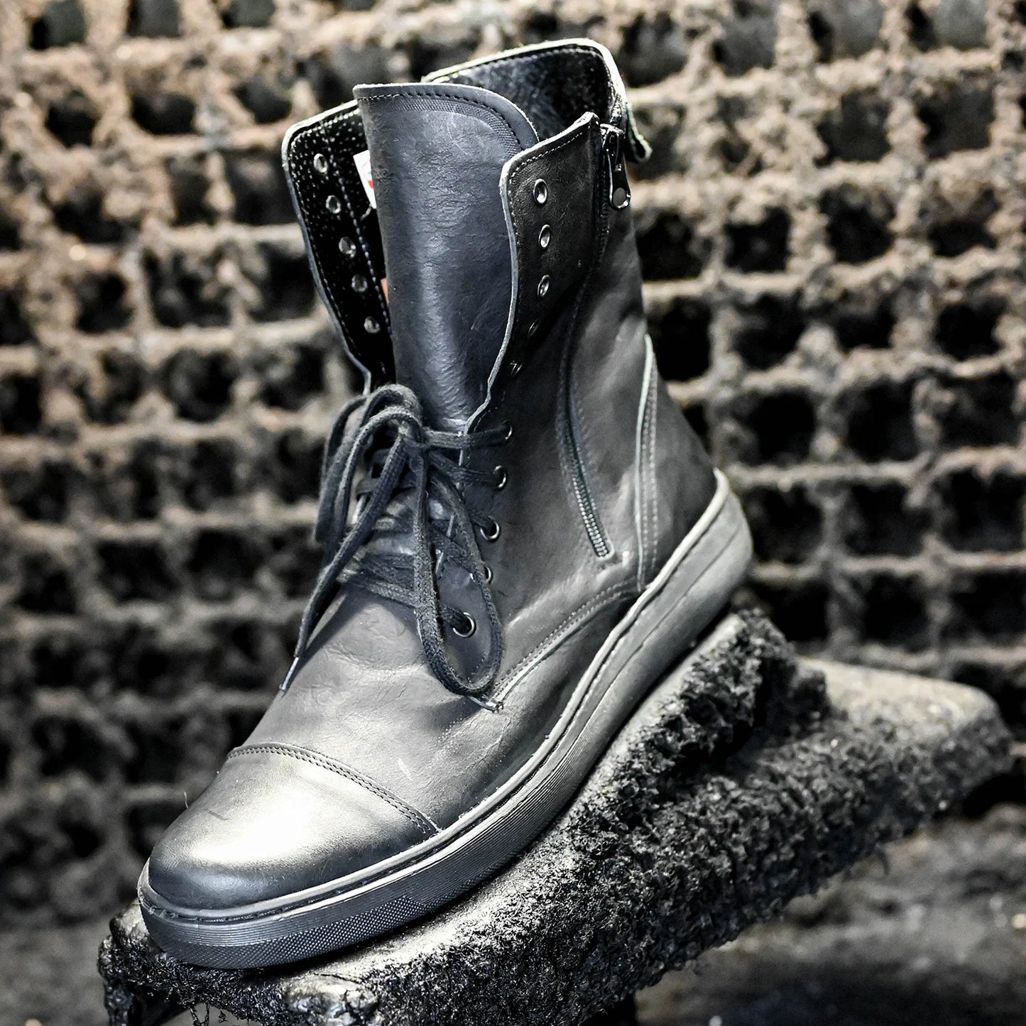 Skórzane męskie wysokie czarne buty – Liam | Jordan Handmade Shoes – zdjęcie 12