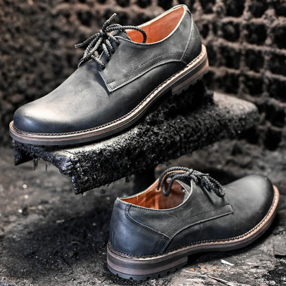 Czarne skórzane półbuty męskie – Aldo | Jordan Handmade Shoes