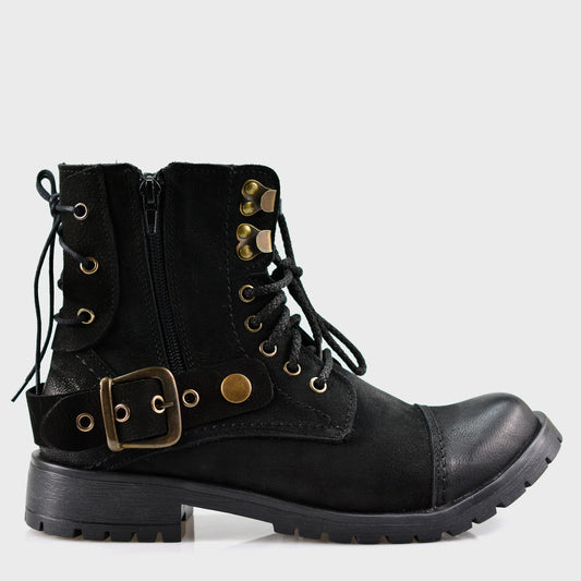 Czarne damskie skórzane botki – Elira | Jordan Handmade Shoes