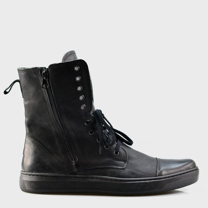 Skórzane męskie wysokie czarne buty – Liam | Jordan Handmade Shoes – zdjęcie 1
