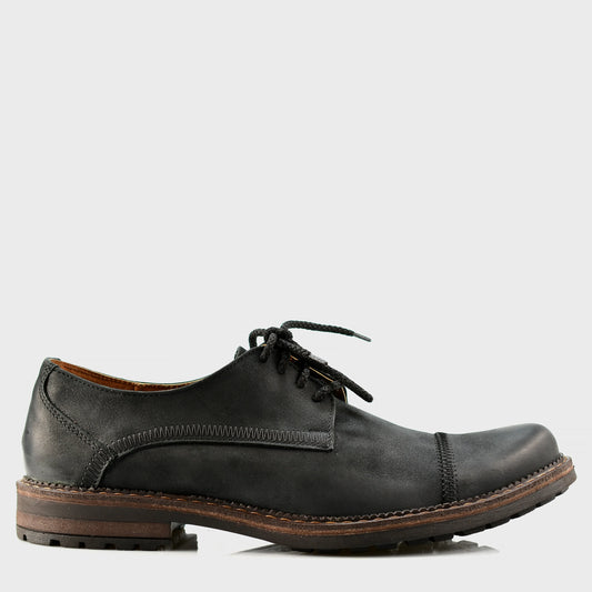 Czarne skórzane półbuty męskie – Mauro | Jordan Handmade Shoes