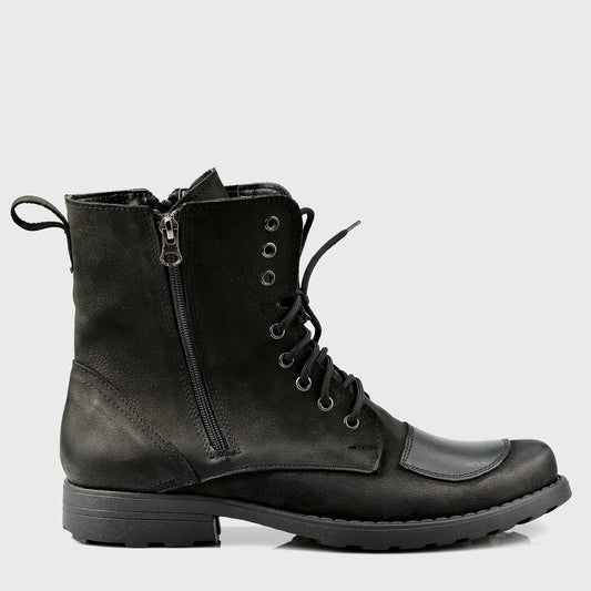 Czarne skórzane buty motocyklowe męskie – Classic | Jordan Handmade Shoes