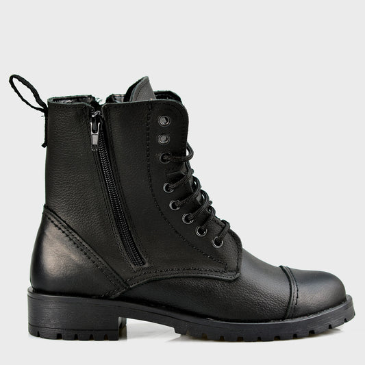 Czarne damskie skórzane botki – Ella | Jordan Handmade Shoes