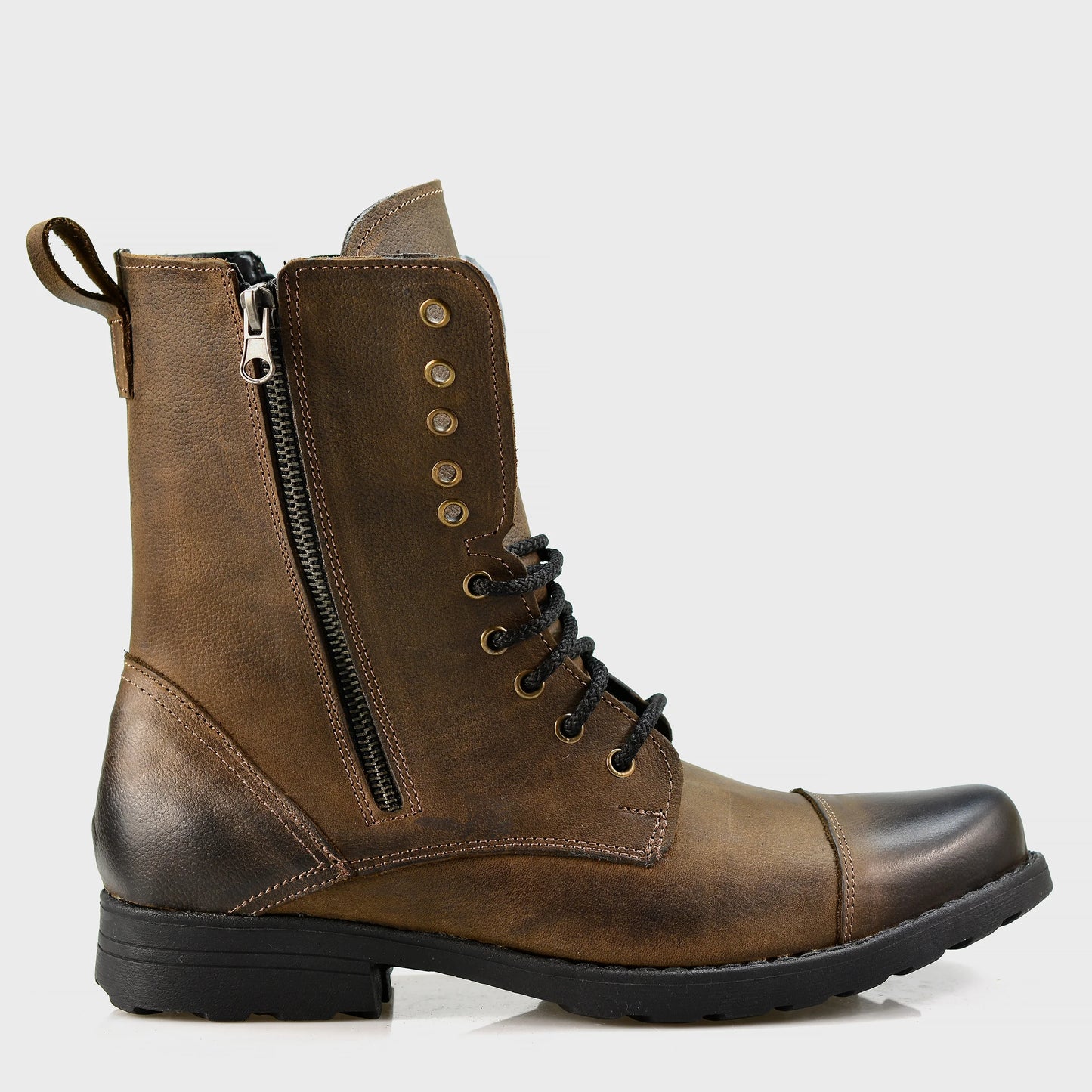 Skórzane męskie wysokie brązowe sztyblety – Landon | Jordan Handmade Shoes – zdjęcie 1