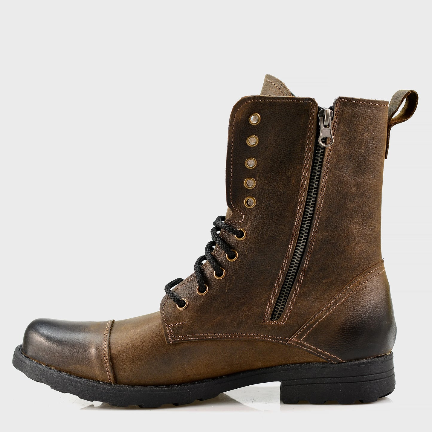 Skórzane męskie wysokie brązowe sztyblety – Landon | Jordan Handmade Shoes – zdjęcie 2