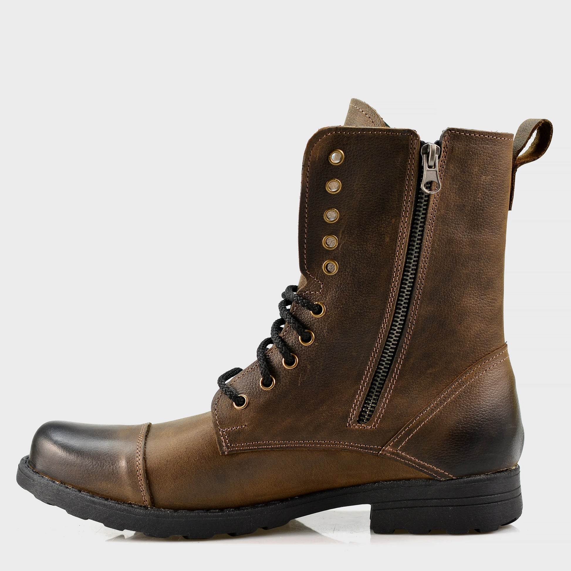 Skórzane męskie wysokie brązowe sztyblety – Landon | Jordan Handmade Shoes – zdjęcie 2
