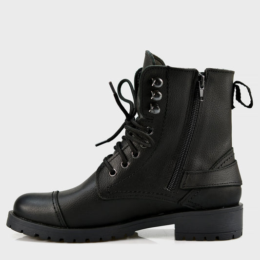 Czarne damskie skórzane botki – Alexa | Jordan Handmade Shoes