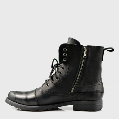 Czarne skórzane buty motocyklowe męskie – Blake | Jordan Handmade Shoes