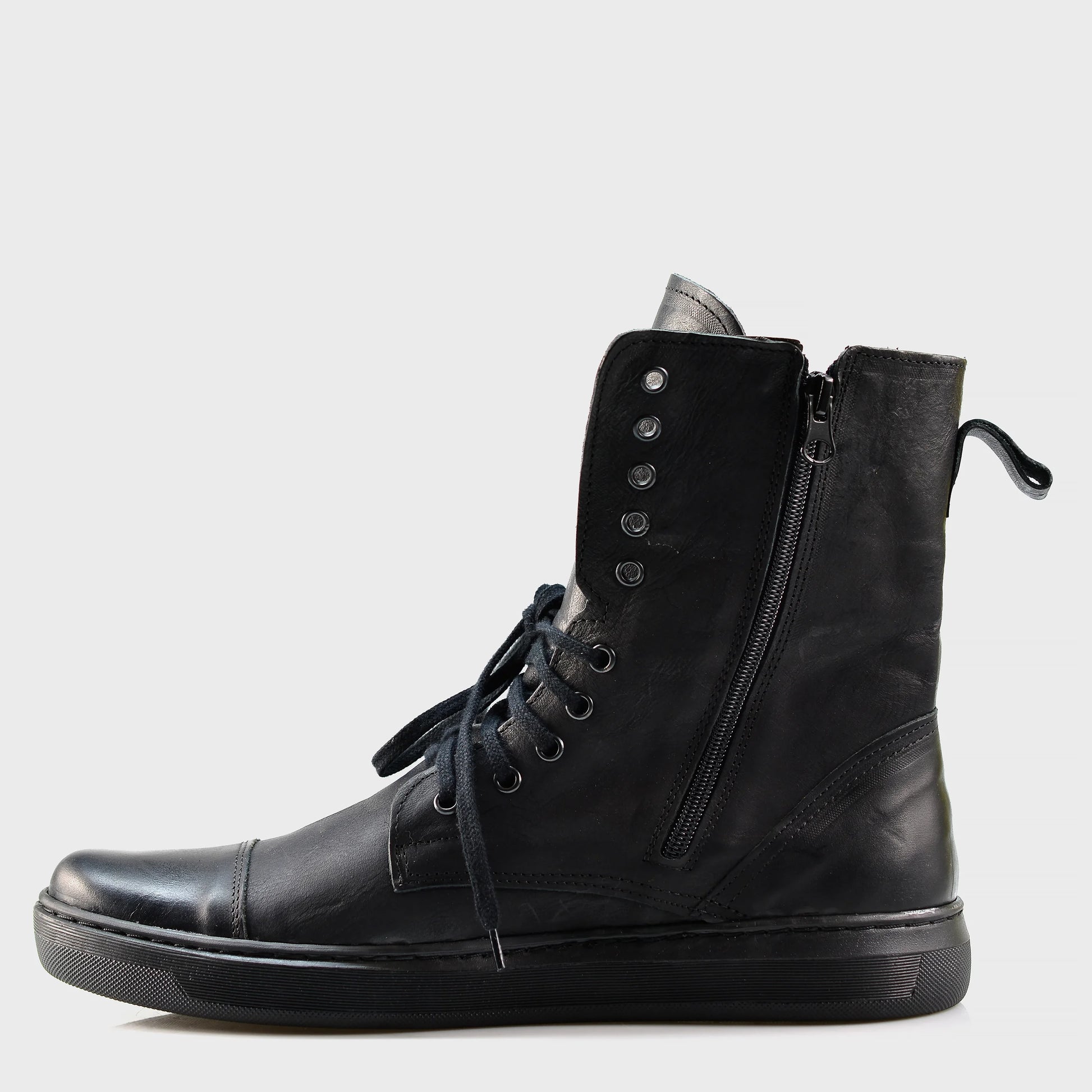 Skórzane męskie wysokie czarne buty – Liam | Jordan Handmade Shoes – zdjęcie 2