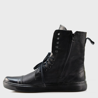 Skórzane męskie wysokie czarne buty – Liam | Jordan Handmade Shoes – zdjęcie 2