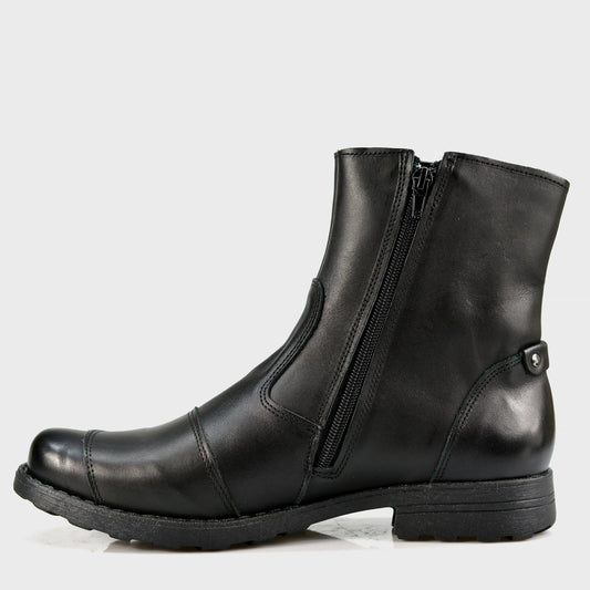 Czarne skórzane buty motocyklowe męskie – Bruce | Jordan Handmade Shoes