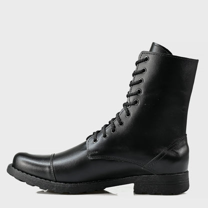 Skórzane męskie wysokie czarne sztyblety - Corvo | Jordan Handmade Shoes