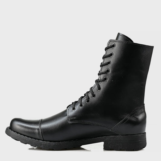 Skórzane męskie wysokie czarne sztyblety - Corvo | Jordan Handmade Shoes