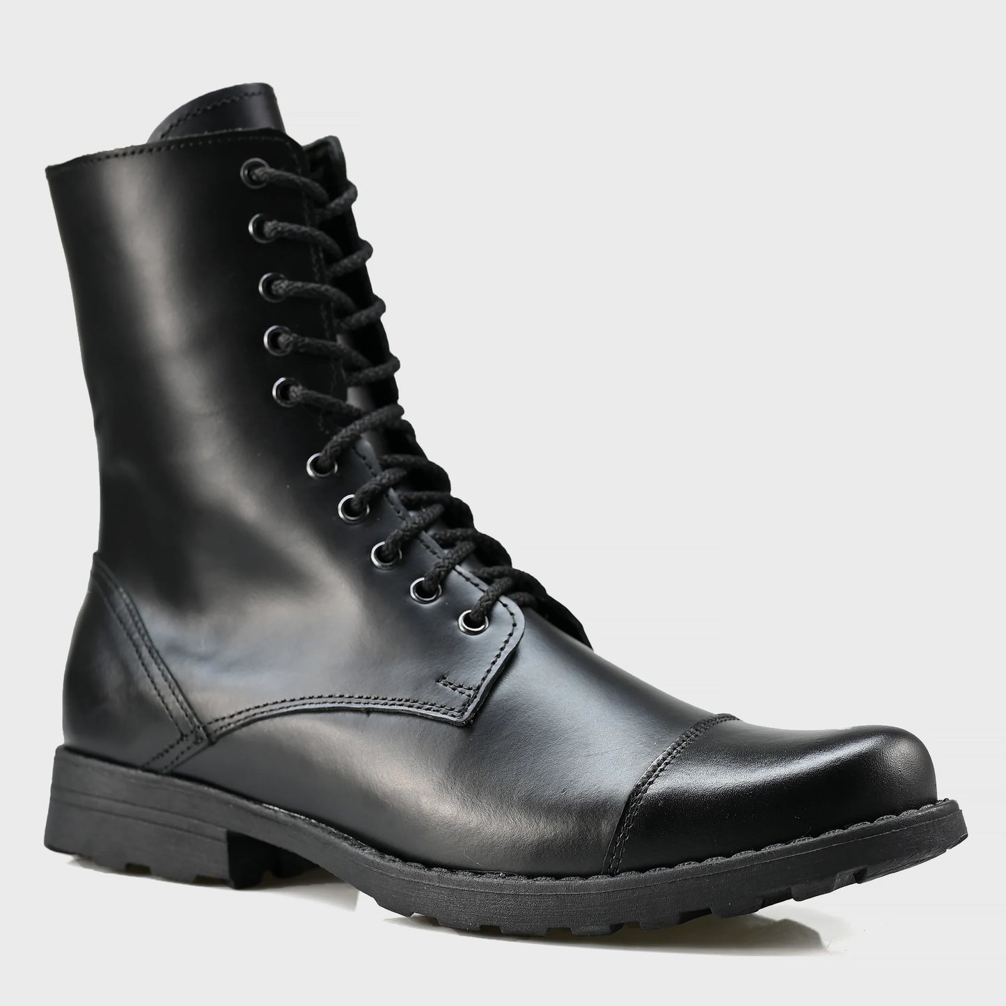 Skórzane męskie wysokie czarne sztyblety - Corvo | Jordan Handmade Shoes