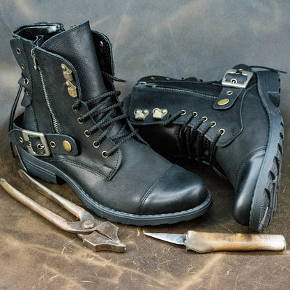 Sztyblety męskie skórzane czarne – Maron | Jordan Handmade Shoes