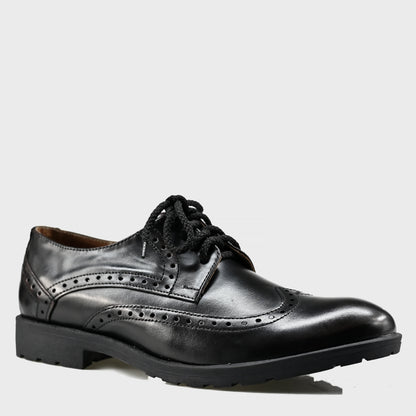 Czarne skórzane brogsy męskie – Oxford Ridge | Jordan Handmade Shoes