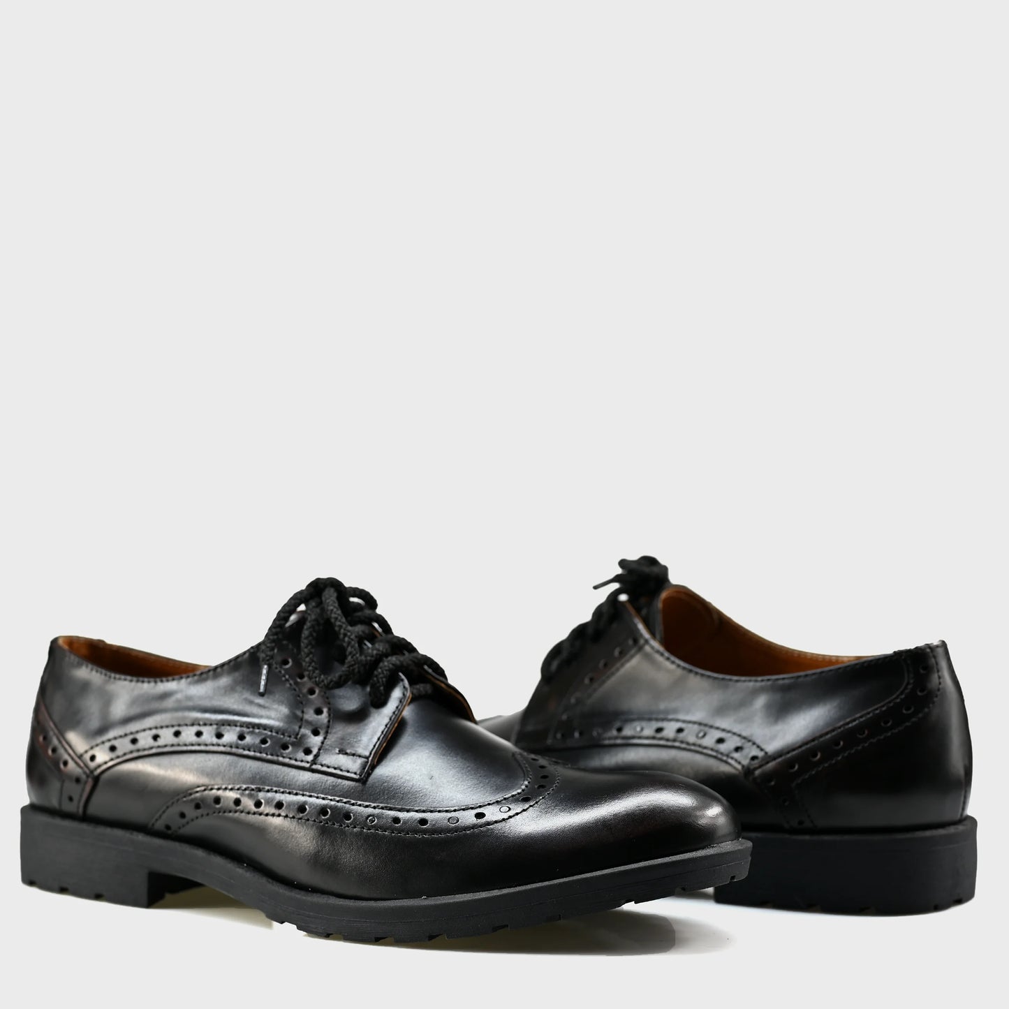 Czarne skórzane brogsy męskie – Oxford Ridge | Jordan Handmade Shoes
