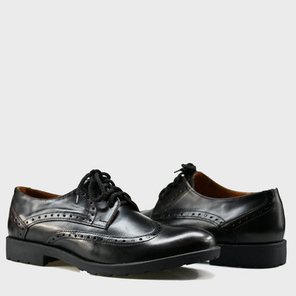 Czarne skórzane brogsy męskie – Oxford Ridge | Jordan Handmade Shoes