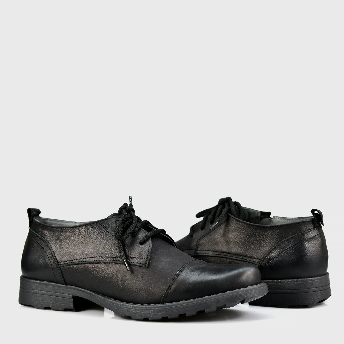 Czarne skórzane półbuty męskie – Paul | Jordan Handmade Shoes