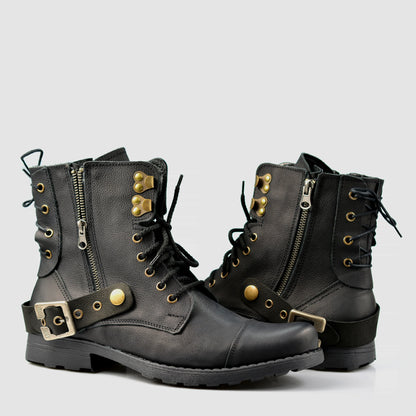 Sztyblety męskie skórzane czarne – Maron | Jordan Handmade Shoes