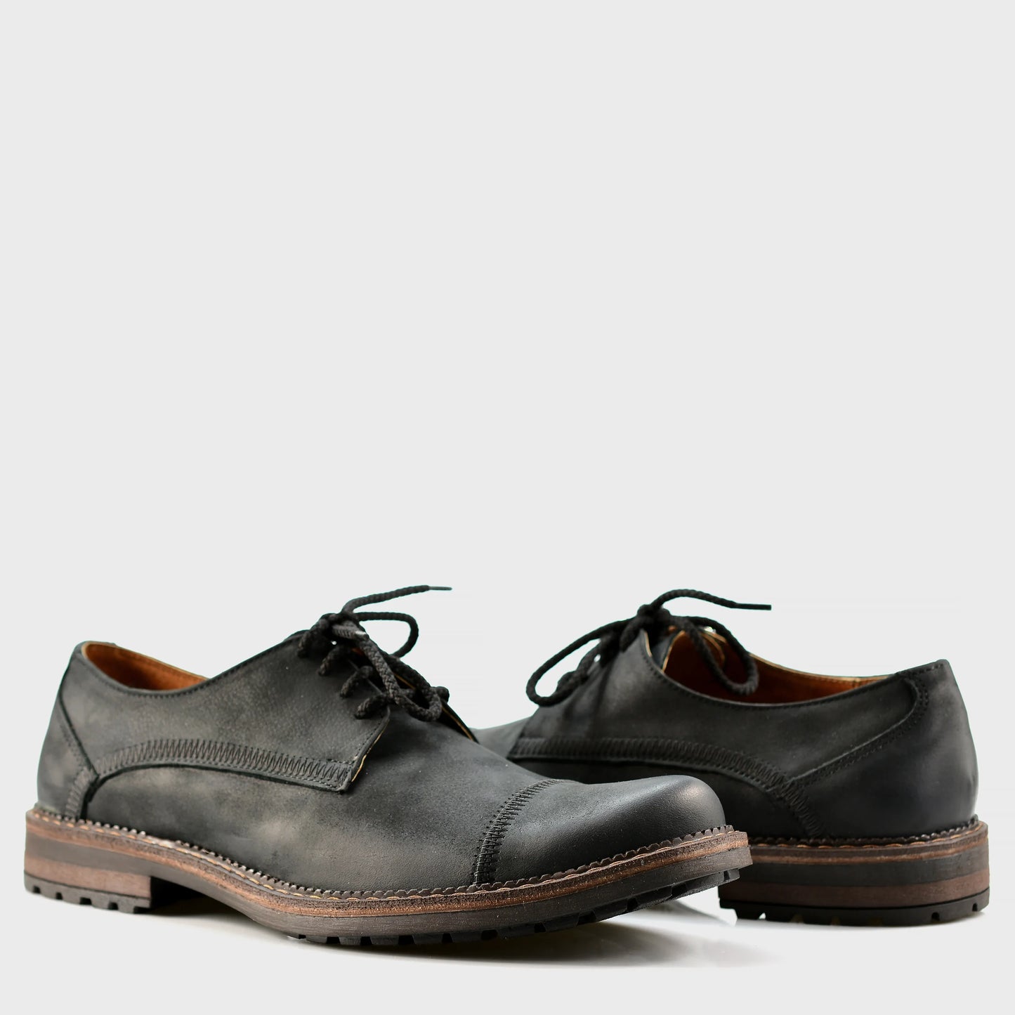 Czarne skórzane półbuty męskie – Mauro | Jordan Handmade Shoes