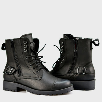 Czarne damskie skórzane botki – Alexa | Jordan Handmade Shoes